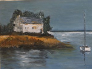 Peinture à l'huile, réalisée au couteau - format 55x33 - prix 180€