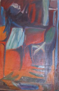 Peinture à l'huile et techniques mixtes sur toile de lin - format 54x81cm